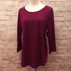 XERSION Burgundy Yoga Work Out Top Open Back Long